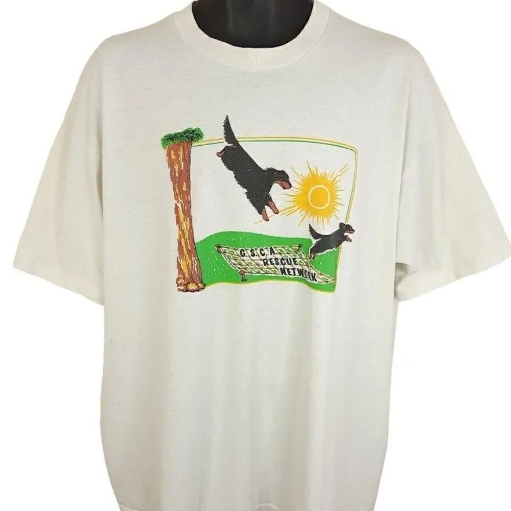 Gordon Setter T Shirt Vintage 80s Dog Lover Canine GSCA Rescue Network 2XL